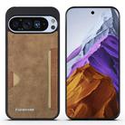 For Google Pixel 9 / 9 Pro Forwenw F5 Series Integrated Card Bag Phone Case(Brown) - 1