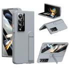 For Samsung Galaxy Z Fold3 5G Integrated Skin Feel Fold Holder Phone Case(Gray) - 1