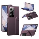 For Samsung Galaxy Z Fold6 Integrated Skin Feel Fold Holder Phone Case(Burgundy) - 1