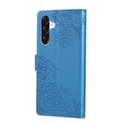 For Samsung Galaxy A36 5G Rose Flower Embossed 3-Card Slots Leather Phone Case(Blue) - 3
