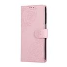 For Samsung Galaxy A36 5G Rose Flower Embossed 3-Card Slots Leather Phone Case(Pink) - 2