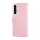 For Samsung Galaxy A36 5G Rose Flower Embossed 3-Card Slots Leather Phone Case(Pink) - 3