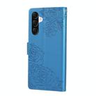 For Samsung Galaxy A56 5G Rose Flower Embossed 3-Card Slots Leather Phone Case(Blue) - 3