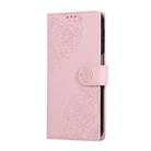 For Samsung Galaxy A56 5G Rose Flower Embossed 3-Card Slots Leather Phone Case(Pink) - 2