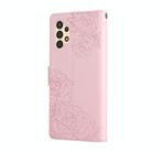 For Samsung Galaxy A13 4G / 5G Rose Flower Embossed 3-Card Slots Leather Phone Case(Pink) - 3