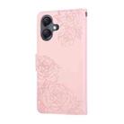 For Samsung Galaxy A05 Rose Flower Embossed 3-Card Slots Leather Phone Case(Pink) - 3