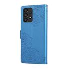 For Samsung Galaxy A73 5G Rose Flower Embossed 3-Card Slots Leather Phone Case(Blue) - 3