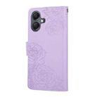 For Samsung Galaxy A06 Rose Flower Embossed 3-Card Slots Leather Phone Case(Purple) - 3