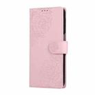For Samsung Galaxy A54 5G Rose Flower Embossed 3-Card Slots Leather Phone Case(Pink) - 2