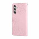 For Samsung Galaxy A54 5G Rose Flower Embossed 3-Card Slots Leather Phone Case(Pink) - 3