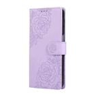 For Samsung Galaxy A54 5G Rose Flower Embossed 3-Card Slots Leather Phone Case(Purple) - 2