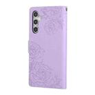 For Samsung Galaxy A54 5G Rose Flower Embossed 3-Card Slots Leather Phone Case(Purple) - 3