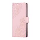 For Samsung Galaxy A07 4G / 5G Rose Flower Embossed 3-Card Slots Leather Phone Case(Pink) - 2