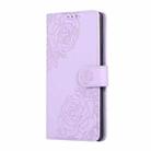 For Samsung Galaxy A07 4G / 5G Rose Flower Embossed 3-Card Slots Leather Phone Case(Purple) - 2