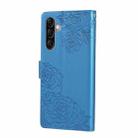 For Samsung Galaxy A17 5G Rose Flower Embossed 3-Card Slots Leather Phone Case(Blue) - 3
