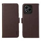 For Honor 400 Lite Global  ABEEL Side-Magnetic Litchi Pattern Leather RFID Phone Case(Brown) - 1