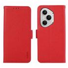 For Honor 400 Pro Global 160.8mm ABEEL Side-Magnetic Litchi Pattern Leather RFID Phone Case(Red) - 1