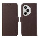 For Honor 400 Pro Global 160.8mm ABEEL Side-Magnetic Litchi Pattern Leather RFID Phone Case(Brown) - 1