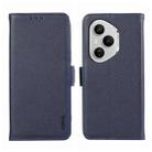 For Honor 400 Pro Global 160.8mm ABEEL Side-Magnetic Litchi Pattern Leather RFID Phone Case(Blue) - 1