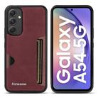 For Samsung Galaxy A54 5G Forwenw F5 Series Integrated Card Bag Phone Case(Red) - 1