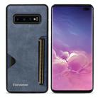 For Samsung Galaxy S10+ Forwenw F5 Series Integrated Card Bag Phone Case(Blue) - 1