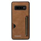For Samsung Galaxy S10+ Forwenw F5 Series Integrated Card Bag Phone Case(Brown) - 2