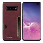 For Samsung Galaxy S10+ Forwenw F5 Series Integrated Card Bag Phone Case(Red) - 1