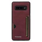 For Samsung Galaxy S10+ Forwenw F5 Series Integrated Card Bag Phone Case(Red) - 2