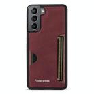 For Samsung Galaxy S21 5G Forwenw F5 Series Integrated Card Bag Phone Case(Red) - 2