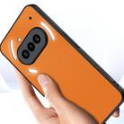 For Nothing Phone 3a Ultra-thin Plain Skin Leather Phone Case(Orange) - 3