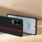 For Samsung Galaxy S25 Edge 5G Carbon Fiber Texture Printing Phone Case(Black Red) - 3