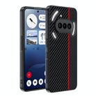 For Nothing Phone 3a Ultra-thin Carbon Fiber Texture Printing Phone Case(Black Red) - 1