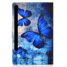 For Samsung Galaxy Tab S8 / Galaxy Tab S7 T870 Colored Drawing Horizontal Flip Leather Case with Holder & Card Slots & Sleep / Wake-up Function(Vintage Butterfly) - 3