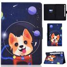 For Samsung Galaxy Tab S8 / Galaxy Tab S7 T870 Colored Drawing Horizontal Flip Leather Case with Holder & Card Slots & Sleep / Wake-up Function(Space Dog) - 1