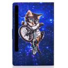 For Samsung Galaxy Tab S8 / Galaxy Tab S7 T870 Colored Drawing Horizontal Flip Leather Case with Holder & Card Slots & Sleep / Wake-up Function(Glasses Cat) - 2
