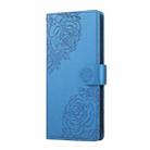 For OPPO A38 4G / A18 Rose Flower Embossed 3-Card Slots Leather Phone Case(Blue) - 2