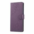For OPPO A38 4G / A18 Rose Flower Embossed 3-Card Slots Leather Phone Case(Deep Purple) - 2