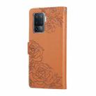 For OPPO A94 4G / F19 Pro Rose Flower Embossed 3-Card Slots Leather Phone Case(Brown) - 3