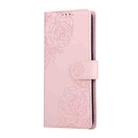 For OPPO A94 4G / F19 Pro Rose Flower Embossed 3-Card Slots Leather Phone Case(Pink) - 2