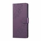 For OPPO A94 4G / F19 Pro Rose Flower Embossed 3-Card Slots Leather Phone Case(Deep Purple) - 2