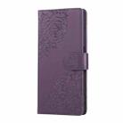 For OPPO Reno7 4G / F21 Pro 4G Rose Flower Embossed 3-Card Slots Leather Phone Case(Deep Purple) - 2