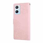 For OPPO A96 5G Rose Flower Embossed 3-Card Slots Leather Phone Case(Pink) - 3