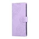 For OPPO Reno13 5G Global Rose Flower Embossed 3-Card Slots Leather Phone Case(Purple) - 2