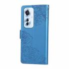 For OPPO Reno11 F Global / F25 Pro 5G Rose Flower Embossed 3-Card Slots Leather Phone Case(Blue) - 3