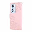 For OPPO Reno11 F Global / F25 Pro 5G Rose Flower Embossed 3-Card Slots Leather Phone Case(Pink) - 3