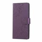 For OPPO Reno11 F Global / F25 Pro 5G Rose Flower Embossed 3-Card Slots Leather Phone Case(Deep Purple) - 2