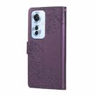 For OPPO Reno11 F Global / F25 Pro 5G Rose Flower Embossed 3-Card Slots Leather Phone Case(Deep Purple) - 3