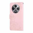 For OPPO Reno12 F 4G / 5G Rose Flower Embossed 3-Card Slots Leather Phone Case(Pink) - 3