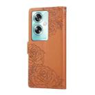 For OPPO A79 5G Rose Flower Embossed 3-Card Slots Leather Phone Case(Brown) - 3