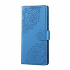 For OPPO A79 5G Rose Flower Embossed 3-Card Slots Leather Phone Case(Blue) - 2